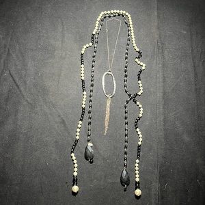 Set of 3necklaces Coco retro Black&white